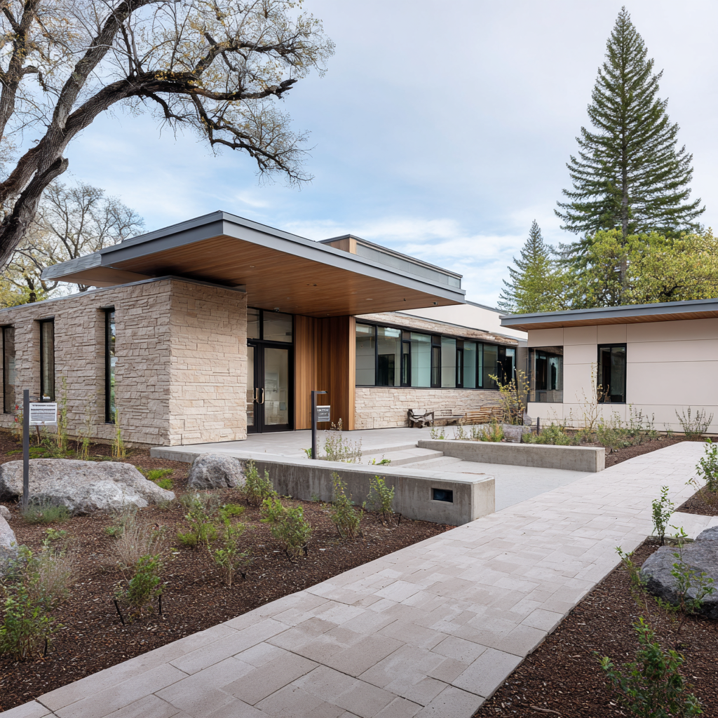 Meditation garden and outdoor healing space at FutureSteps in Carlsbad
